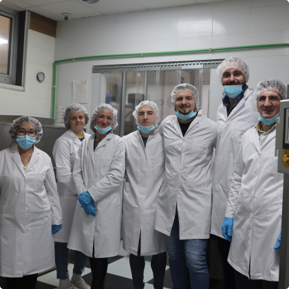 The PureNADH production team inside the factory