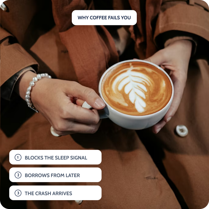 2. Coffee Pushes You, It Doesn't Refill You